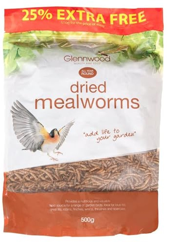 Ark Future Premium Dried Mealworms for Birds – 500g | Nutritious Wild Bird Food for Blue Tits, Robins, Finches & Sparrows | 25% Extra Value