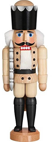 Nötknäpparen King natur, 29 cm hög, original Erzgebirge av Seiffener Volkskunst