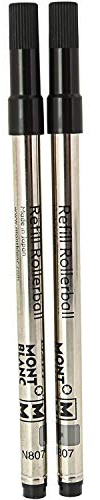 MONTBLANC Tintenroller Minen mystery Black 105158 – Schwarze Ersatzmine für Roller Ball und Fineliner Größe – 2 x Refill Rollerball M