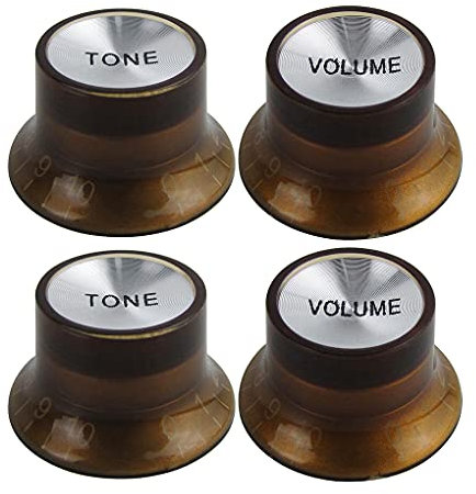 IKN 2 Tone 2 Lautstärkeregler Set Top Hat Bell Kunststoffgitarre Ton Lautstärkeregler für SG LP Style Gitarre, Bernstein