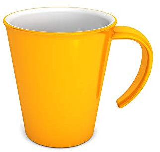 Ornamin Mug 300 ml Yellow (Model 1201) / coffee mug, reusable mug, tea cup, camping mug, sturdy plastic mug