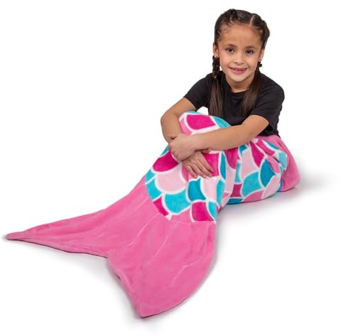 Cuddle Tails Fin Fun Meerjungfrau Decke für Mädchen und Damen - Kuscheldecke zum reinschlüpfen für Meerjungfrauen Fans - erhältlich in 60 x 130 cm und 70 x 170 cm