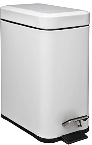 5 five simply smart JJA Poubelle Rectangle 5L Mat Blanc