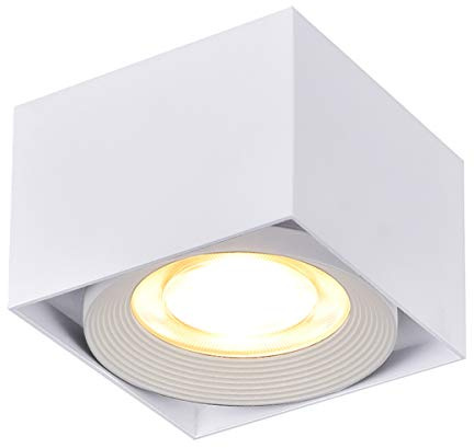 Dr.lazy Indoor 10W LED Adjustable Ceiling Spots Ceiling lamp Ceiling Light Spotlight Surface Mounted spotlights Downlight Square Ceiling Light Interior Light, 10X10x7CM (White-3000K)
