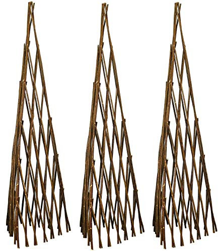 Selections Expanding Willow Obelisks Garden Plant Support (1.2m high) - Pack of 3