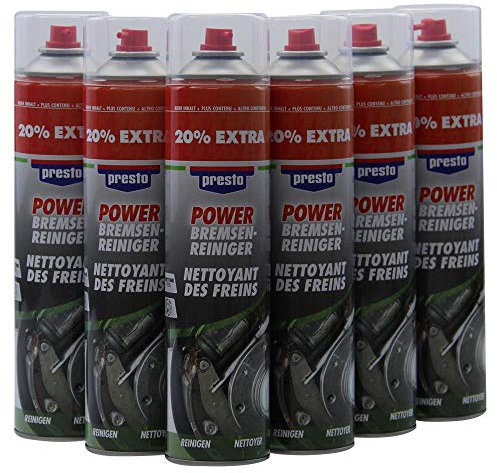 Bremsenreiniger 6X 600ml Presto Power Teilereiniger Acetonfrei 600 ml Spraydose