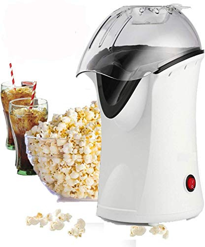 Voluker Popcornmaschine 1200W Heißluft Popcorn Maker für Zuhause, Popcornmaker Fettfrei mit Messbecher und abnehmbarem Deckel, BPA-Frei, Weiß