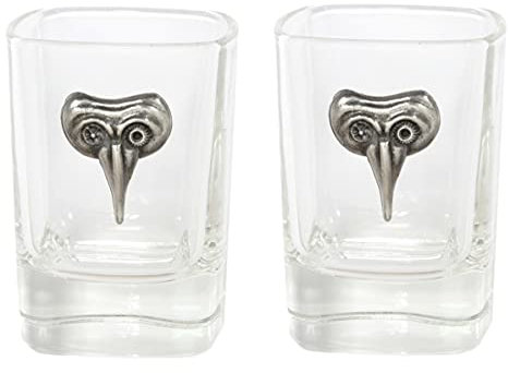 Gamekeepers Cottage gifts Venetian Mask Pair of Shot Glasses Crystal Cut Tot Party Gift 412