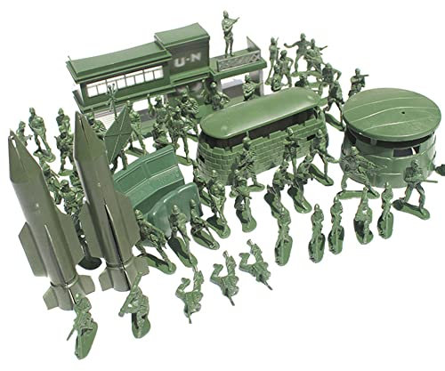 LSGGTIM 56 Stück Militär Armee Spielfiguren Set, 5cm Mini Spielzeugsoldaten Modell Armee Soldaten Figuren Militär Modell Plastik Armee Soldaten Militärfiguren Set für Kinder Jungen Weihnachtsgechenk