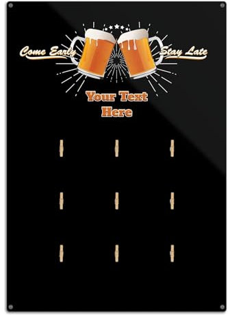 Personalised Metal Bar Sign Snack Board Holders - Gift Ideas for His Man Cave - Customised Pub Home Bar Accessories - Add Your Own Text Snack Sign For Bar DI046-SNACK