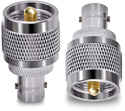TUOLNK BNC Femelle vers UHF PL259 mâle Adaptateur coaxial RF SO239 mâle vers BNC Femelle connecteur coaxial pour câble d'extension 2 pièces