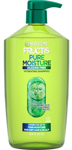 Garnier Fructis Pure Moisture Hydrating Shampoo for Dry Hair and Scalp, 33.8 Fl Oz, 1 Count (Packaging May Vary)