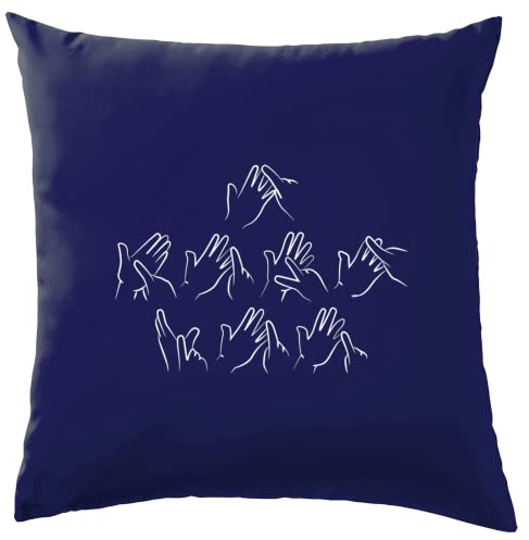 Dressdown British Sign Language I Love You - Cushion/Pillow (with Insert) - 41 x 41cm (16) - Navy - One Size