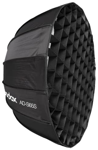 Godox AD-S65S 65cm Portable Parabolic Softbox with Silver Interior for Precise and Soft Lighting in Studio Photography Godox Mount