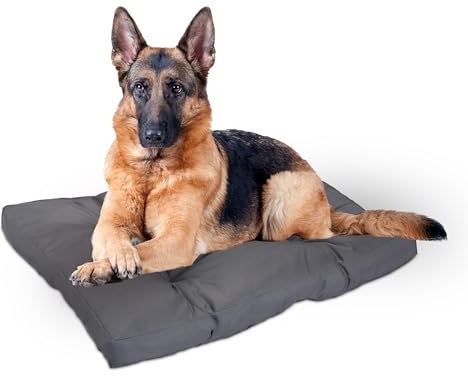 Relaxdays Hundebett, 110 x 90 cm, weiches Hundekissen für große Hunde, wasserfest, waschbar, Hundematte, Tierbett, grau