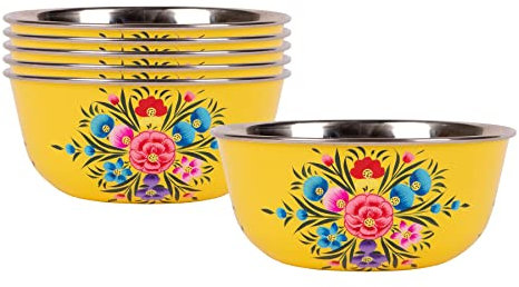 BillyCan 6x Viola del Pensiero del Ranuncolo 16.5cm Acciaio Inossidabile Ciotola da Campeggios - Riutilizzabile Picnic Festa Pasta Cibo Cena Servendo Stoviglie Piatti