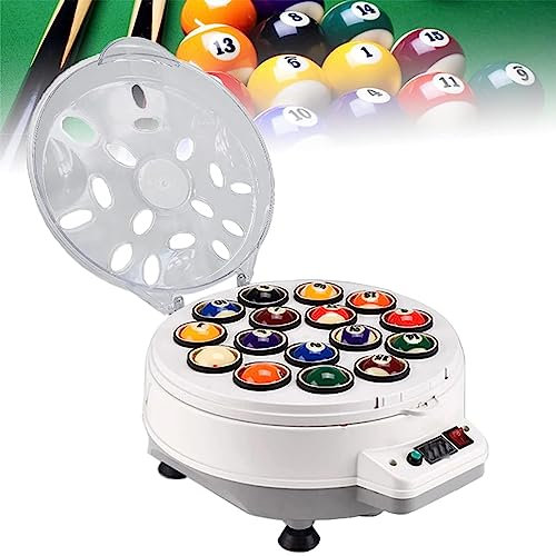RayGenius Pulidor De Bolas De Pool,16 Bolas 2 En 1 MáQuina De Limpieza Mantenimiento Y Pulido De Bolas 1 BotóN De Inicio Libera Tus Manos,Compatible con Juegos De Bolas De Snooker.,22-Ball