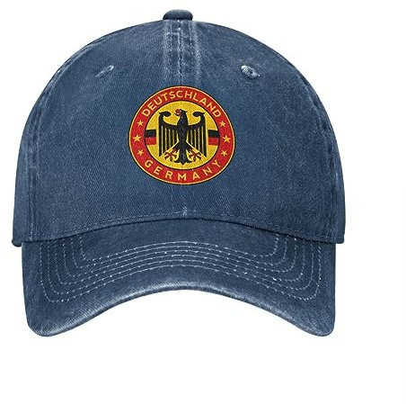 Baseballkappe Hiphop Sonnenhut Deutsche Flagge Deutschland Baseballkappen Retro Distressed Denim Adler Wappen Sonnenkappe Unisex Outdoor-Aktivitäten Kappen Hut Geburtstagsgeschenke für Frauen Männer