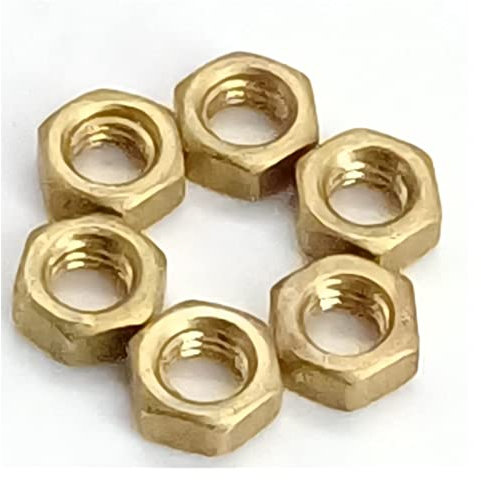 Verbindungsmutter, Sechskantmutter, 5-50 Stück M1 M1,2 M1,4 M1,6 M2 M2,5 M3 M4 M5 M6 M8 metrische Sechskantmutter Edelstahl-Sechskantmutter (Farbe: Messing-Sechskantmutter, Größe: M6 10 Stück) ( Color