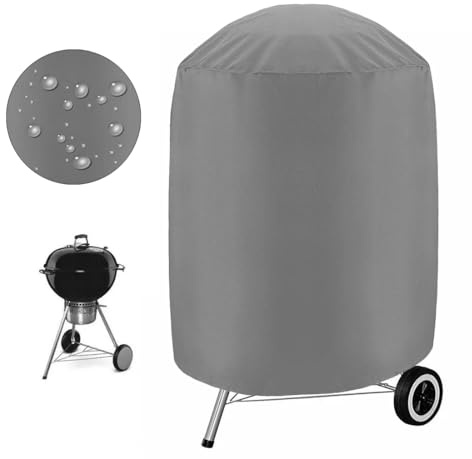 Lobwerk Abdeckhaube Grillabdeckung Grill Schutzhülle Cover Kugelgrill Smoker wasserdicht (72x61x61 cm, Grau)