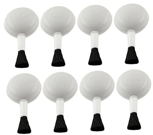 8 Stück Luftgebläse mit Linsenpinsel aus Abs, Weiß | 2-in-1 Bürsten und Blasebalg Design, Abnehmbare Bürste, zur Reinigung von Zubehör und Fotografie
