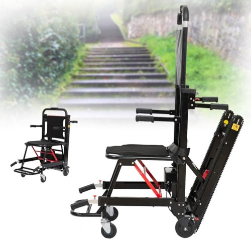 WLBOF HZWJD Treppensteiger Rollstuhl Für Erwachsene,Mobiler Treppenlift,Treppensteiger Elektrisch,Wagen Stair Climber Für Rollstühle,Treppenstuhl,Enthält Lithiumbatterie A
