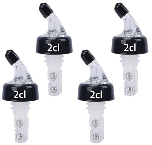 Minnhua 4 Piezas Vertedor de Botellas 20ml Vertedor Automático de Botellas Medido Vertedor de Botellas Vino 2CL Cónica Boquillas Anti-Goteo Dispensador para Bebidas Cócteles Aceite y Vino