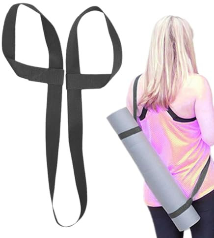 Ahuuen Yogamatten-Tragegurt | Verstellbare Schlaufen | Yogamatten-Gurt | Yogamatten-Schlinge | Leicht Zu Verpacken | Für Pilates, Übungen, Aerobic, Outdoor Und Sportmatten