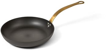 FB Padella NeroSteel in Ferro Nero Nitridato, Antiaderente Naturale, Manico in Acciaio Inox Dorato Satinato, per Induzione, Forno, BBQ e Tutti i Piani Cottura, Diametro 20 cm