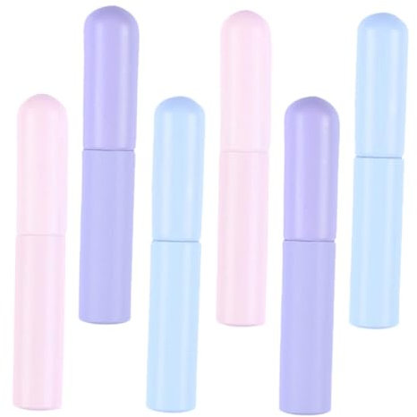 HAPINARY Silicone Lip Applicator and Lip Brush 6pcs Set with Covers Portable Round Head and for Precise Travel-friendly Cosmetic Tool Kit