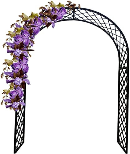 WJFTODAY Metall-Gartenbogen-Spalier für Kletterpflanzen, Hochzeitsbögen, Metall-Gartenlauhzeitsbögen, Metall-Gartenlauben, Gartenbogen-Spalier für Party-Dekoration im Innen- und Außenbereich, Schwarz