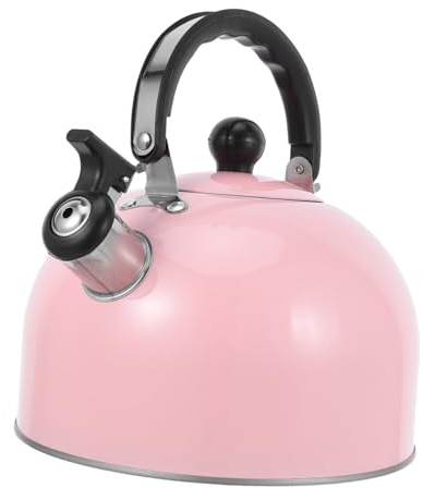 JECOMPRIS Calco del suoneria bollitore inossidabile piano cottura bollitore teiera sibilante per stufa piano cottura a sibilante acciaio inossidabile 430 rosa