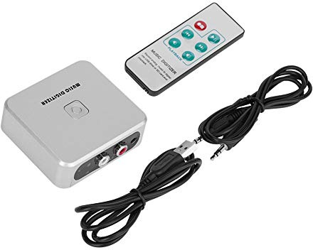 FAUOSWUK Musik Digitizer Analog zu MP3 Converter für Audio Aufnahmen von Cinch und 3,5mm Buchsen unterstützt USB SD Karte Wiedergabe und Statusanzeige für Heim und Studio