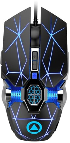 Hemobllo Mouse da Gioco Cablato USB Supporto Tasti e Riduzione Sudorazione, Materiale Abs Resistente, 2400 Dpi, per Laptop e Gaming