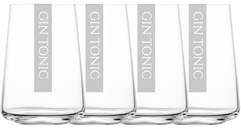 4x Gin Tonic Gläser 4er Set – 425 ml Glas aus Tritan Kristallglas von Schott Zwiesel – Spülmaschinenfest, Lasergravur, bruchfest – Premium Gin Tonic Becher für Genießer