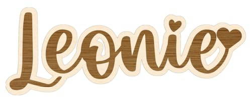 Schriftzug personalisiert mit Namen – Präzise gelasert & graviert aus Holz – Türschild oder Wanddeko 10–30 cm – Farben Natur, Multiplex, Blau, Türkis, Schwarz & Rot – Geschenkidee für Kinderzimmer