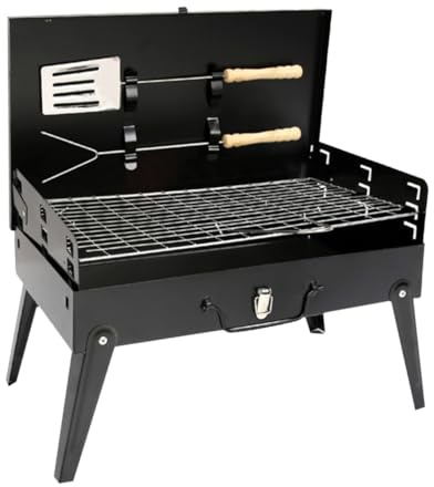 IWOWHERO Barbecue Portatile Pieghevole con Manico Stufa da Campeggio Box per Esterni Facile da Montare e Trasportare Grill per Picnic Pesca e Arrampicata