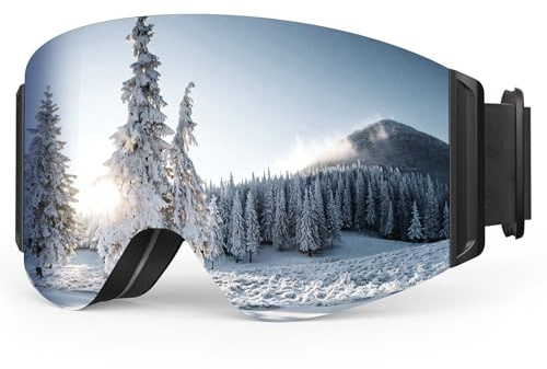 Generisch Skibrille für Brillenbeträger OTG Snowboardbrille Damen Anti-Beschlag UV400 Schutz Ski Brille für Herren Schneebrille für Skifahren,Schneemobilfahren, Snowboarden, Schneeberge besteigen
