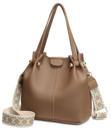 SENDEFN Umhängetasche Damen, Handtasche Mittelgroß Veganes Leder | Leicht Beuteltasche Klein Schultertasche Henkeltaschen Damen mit Verstellbar Abnehmbar Breiter Gurt Ideal für Weg zur Arbeit