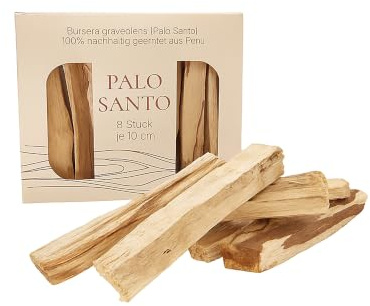 Palo Santo Holz 8 Sticks 10 cm Heiliges Holz Peru Räuchern nachhaltig | Bursera graveolens aus Peru | Nachhaltig geerntet | 8 Sticks à ca. 10 cm