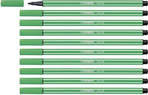 STABILO - Premium-Filzstift - Pen 68 | 10er Pack, smaragdgrün