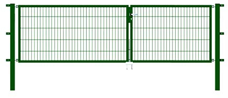 Alberts 648268 Doppeltor Flexo mit Zubehör | verschiedene Breiten und Höhen | grün | Breite 350 cm | Höhe 100 cm