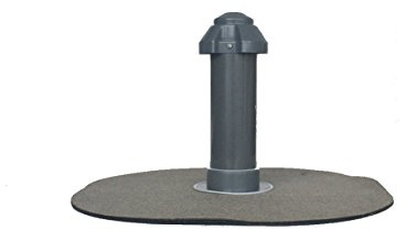 HAHN Handelshaus Flachdachlüfter DN 70, Bitumen-Flansch Rund, Lüfter, Abluft, Dachentlüftung, DN 75, PVC-U, Wetterkappe Abnehmbar