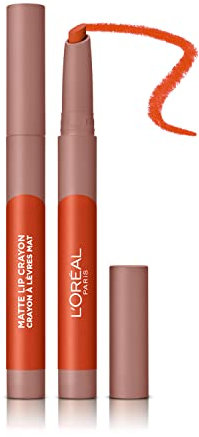 L'Oreal Paris Infallible Very Matte Lip Crayon Lipstick, Smudge Proof, Orange Lipstick, 106 Mon Cinnamon
