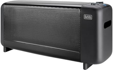 Black+Decker – Radiateur en Mica BXMRA1500E | 1500W | 2 Niveaux 750/1500W | Chauffage Rapide et Silencieux | Thermostat Réglable | Sécurité Surchauffe | Design Compact | Pour Pièces jusqu’à 15 m²