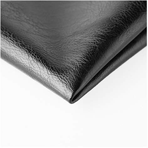 Konstläder Tyg Vintage Textur 140x100cm 55''x39 '' PU Konstläderklädsel För Soffstol Inredning, DIY Hantverk Handväskor 1mm Tjocklek(Color:1 BLACK)