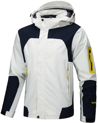 Eocicvvi Giacca Uomo In Softshell Con Cappuccio Staccabile Giubbotto Impermeabile Escursionismo Autunno Inverno Primavera Giacca Leggera da Montagna Transizione Jacket