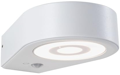 Paulmann 94867 LED Außenwandleuchte Silma Bewegungsmelder IP44 65x186mm 3000K 5,5 / 1x0,7W 600lm 230V Weiß Aluminium