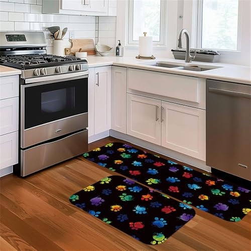 Highdi Küchenläufer, Saugfähig Teppich Küche Flur, Bunt, 40x120cm