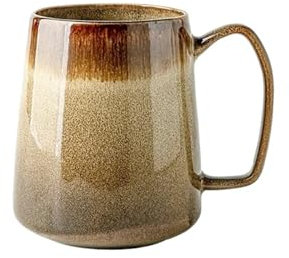 FVCTGHZ Tazas de café de cerámica grandes de 26 onzas con asa de cuchara con tapa, taza de té gigante extra grande for oficina y hogar, presente 780 ml(M-780ML-Yellow)